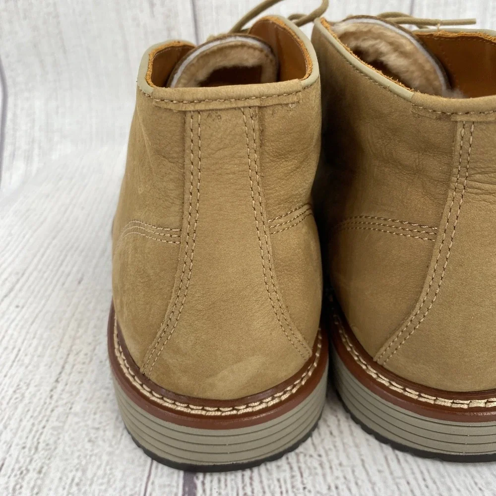 Johnston & Murphy Upton Chukka Boots Mens 10.5 Tan Shearling Nubuck Leather